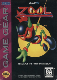 Zool Ninja of the Nth Dimension Sega Game Gear  box art